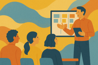 PMI-ACP preparation with agile task board and laptop