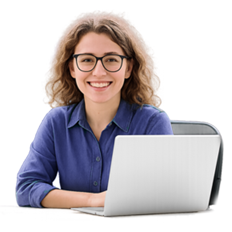Professional preparing for certification on laptop with exam simulator